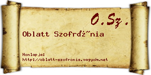 Oblatt Szofrónia névjegykártya